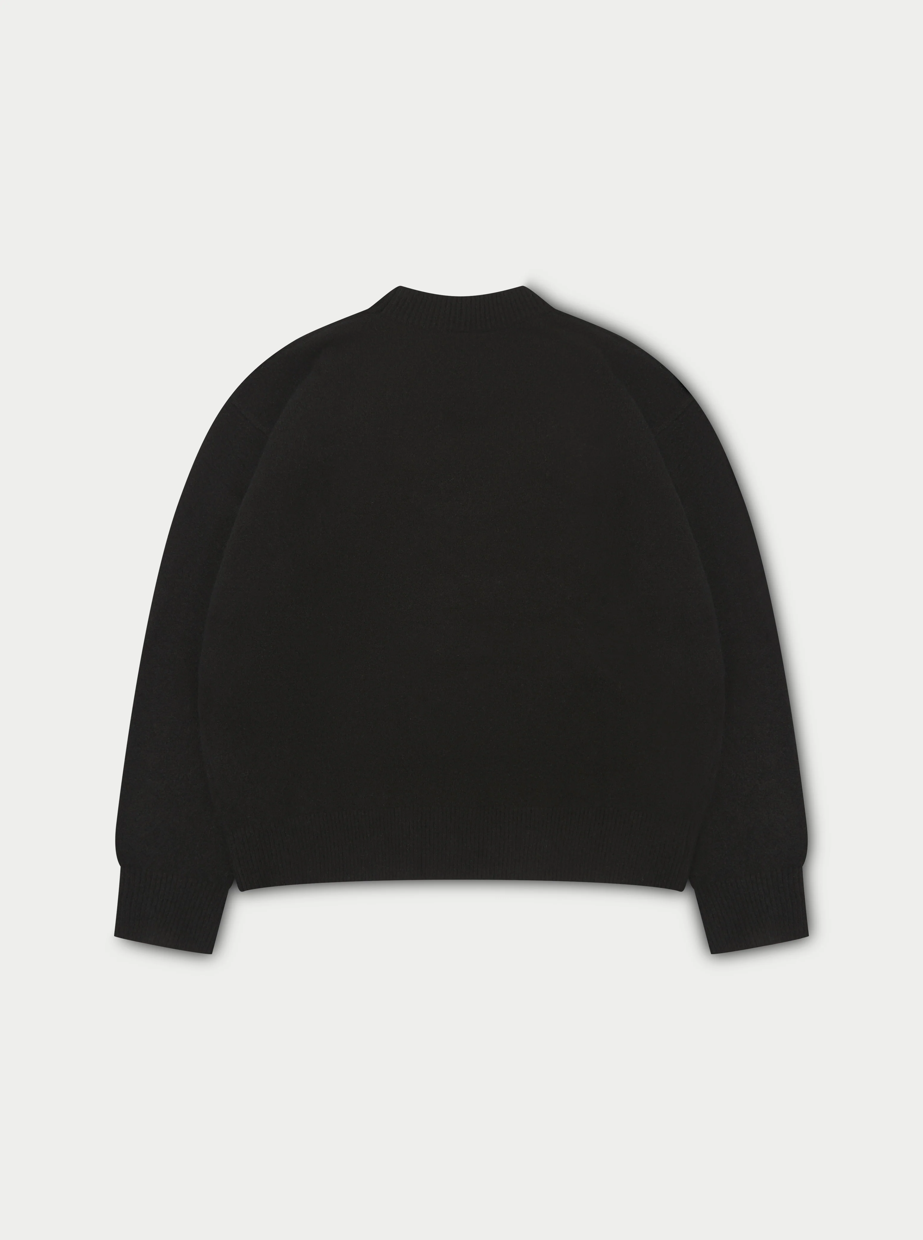 FLUFFY EMBLEM KNITTED CREW - BLACK - Image 7
