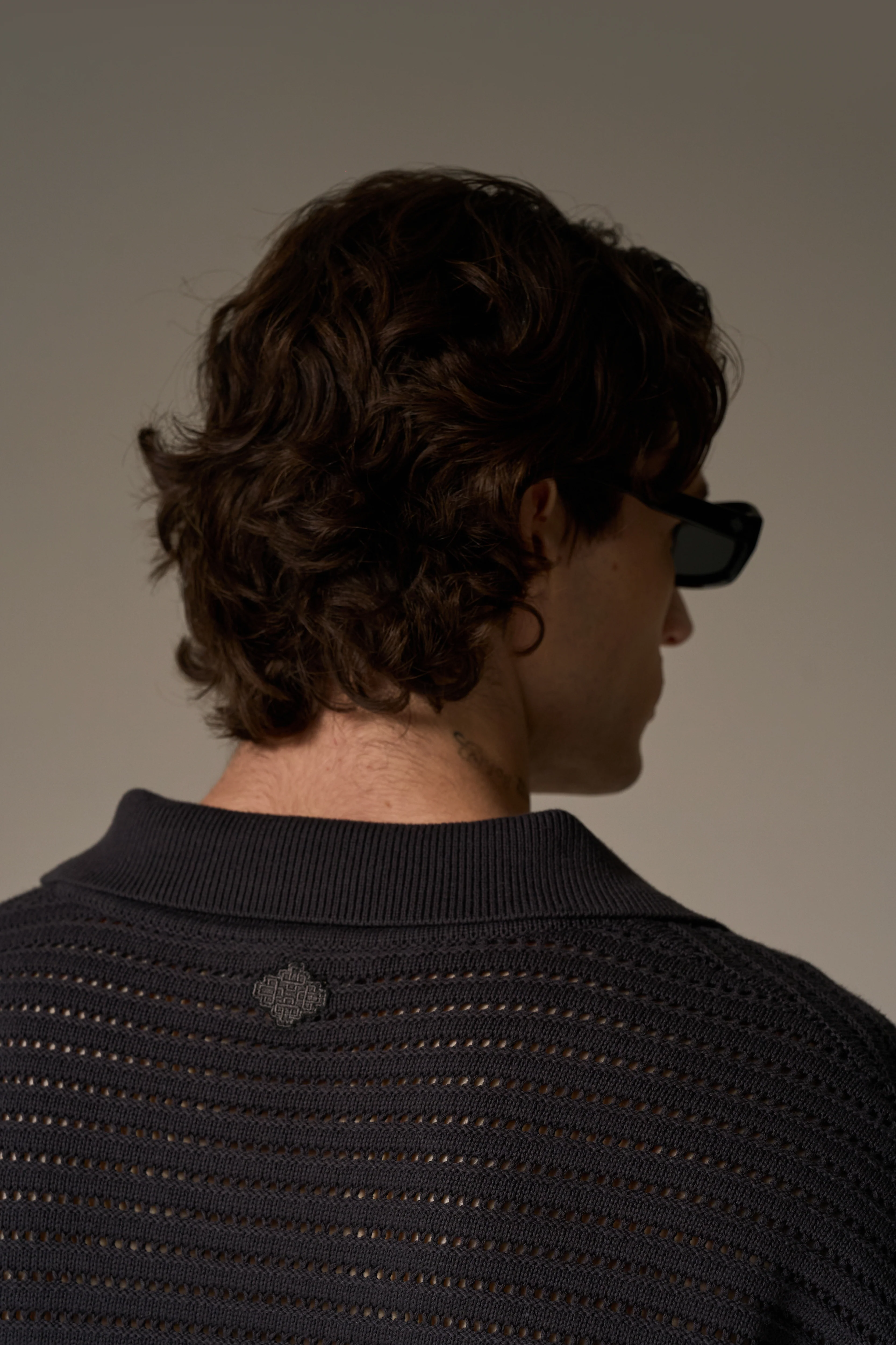 KNITTED POLO SHIRT - CHARCOAL - Image 7