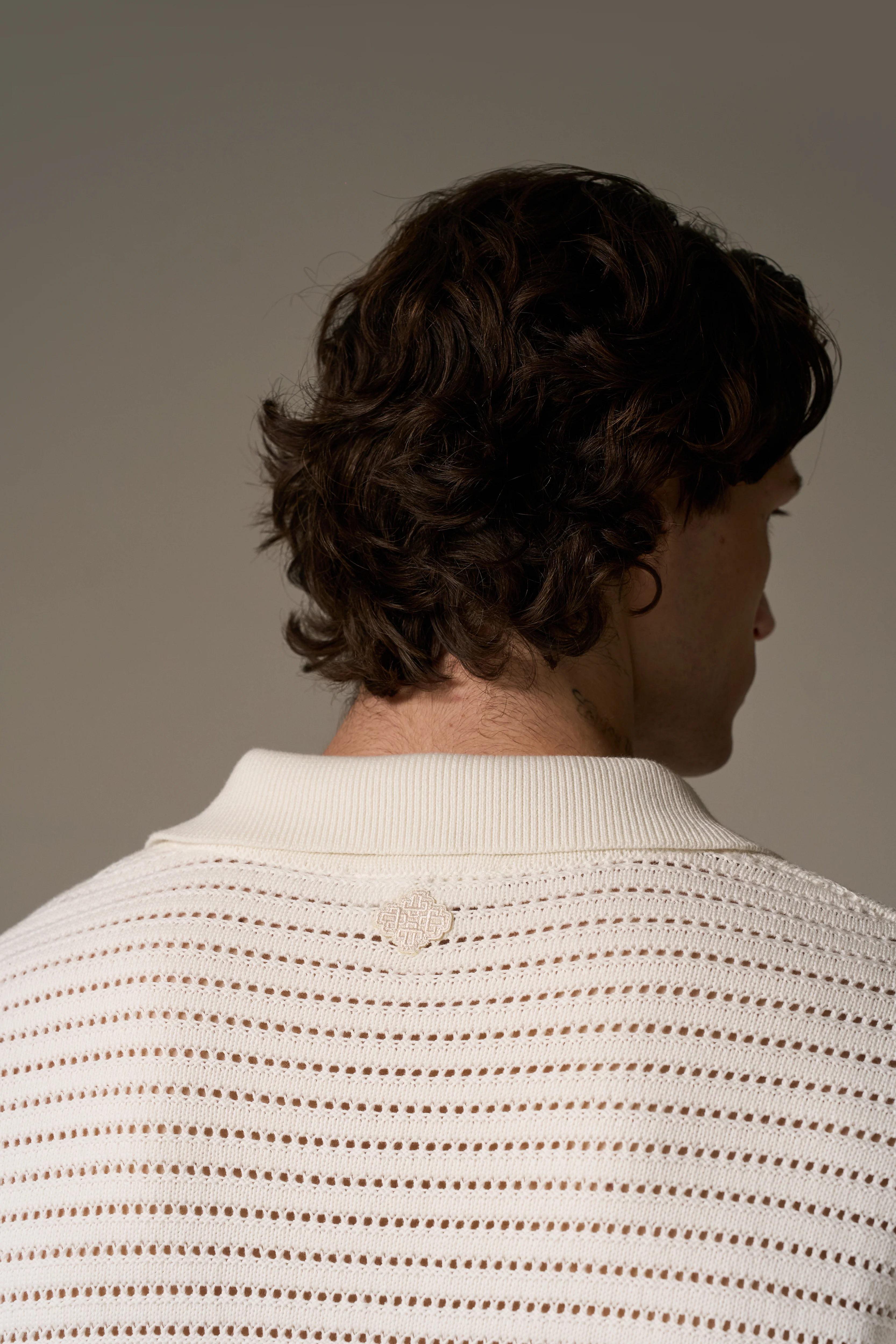KNITTED POLO SHIRT - WHITE - Image 5