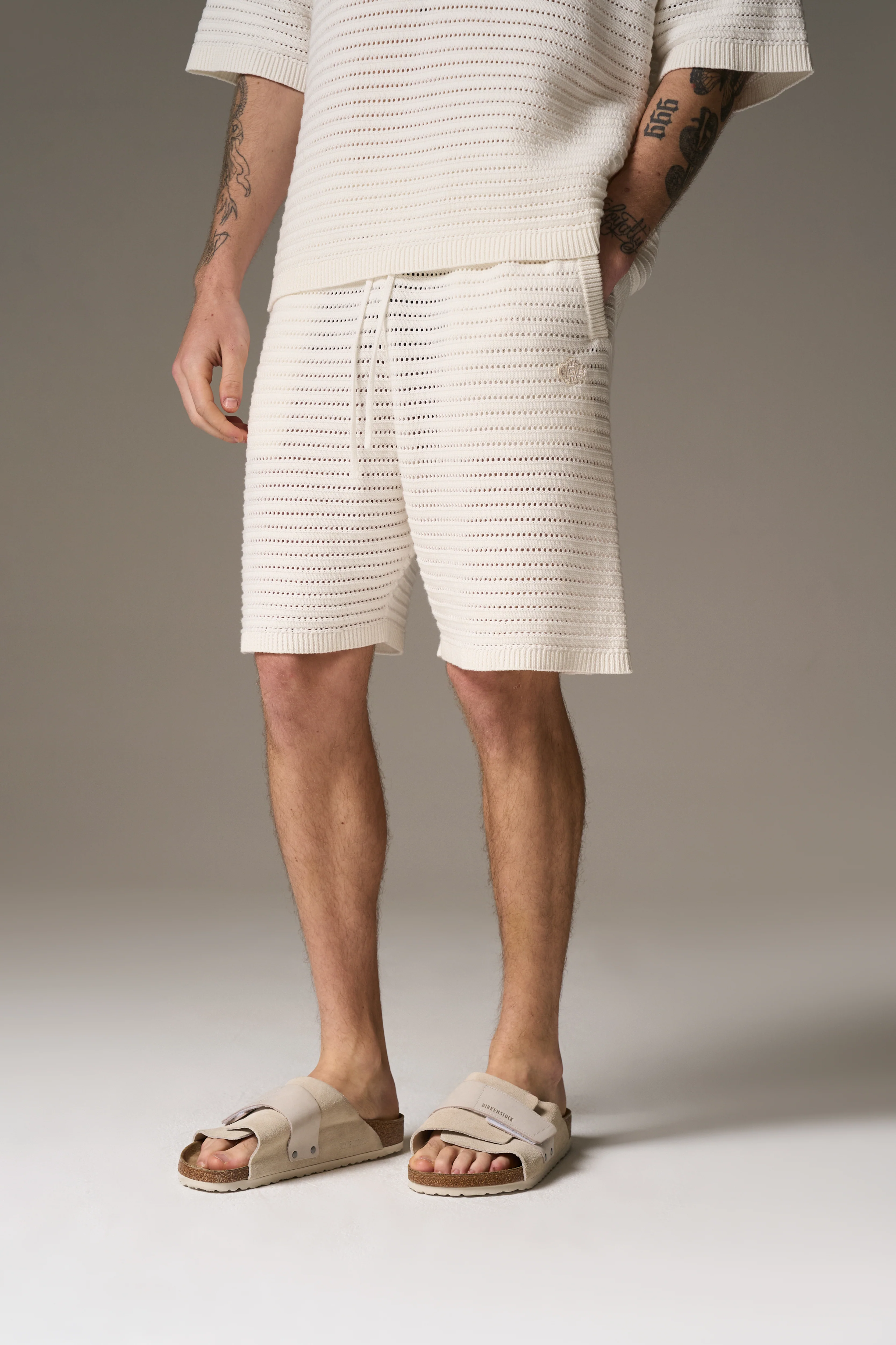 KNITTED SHORTS - WHITE - Image 5