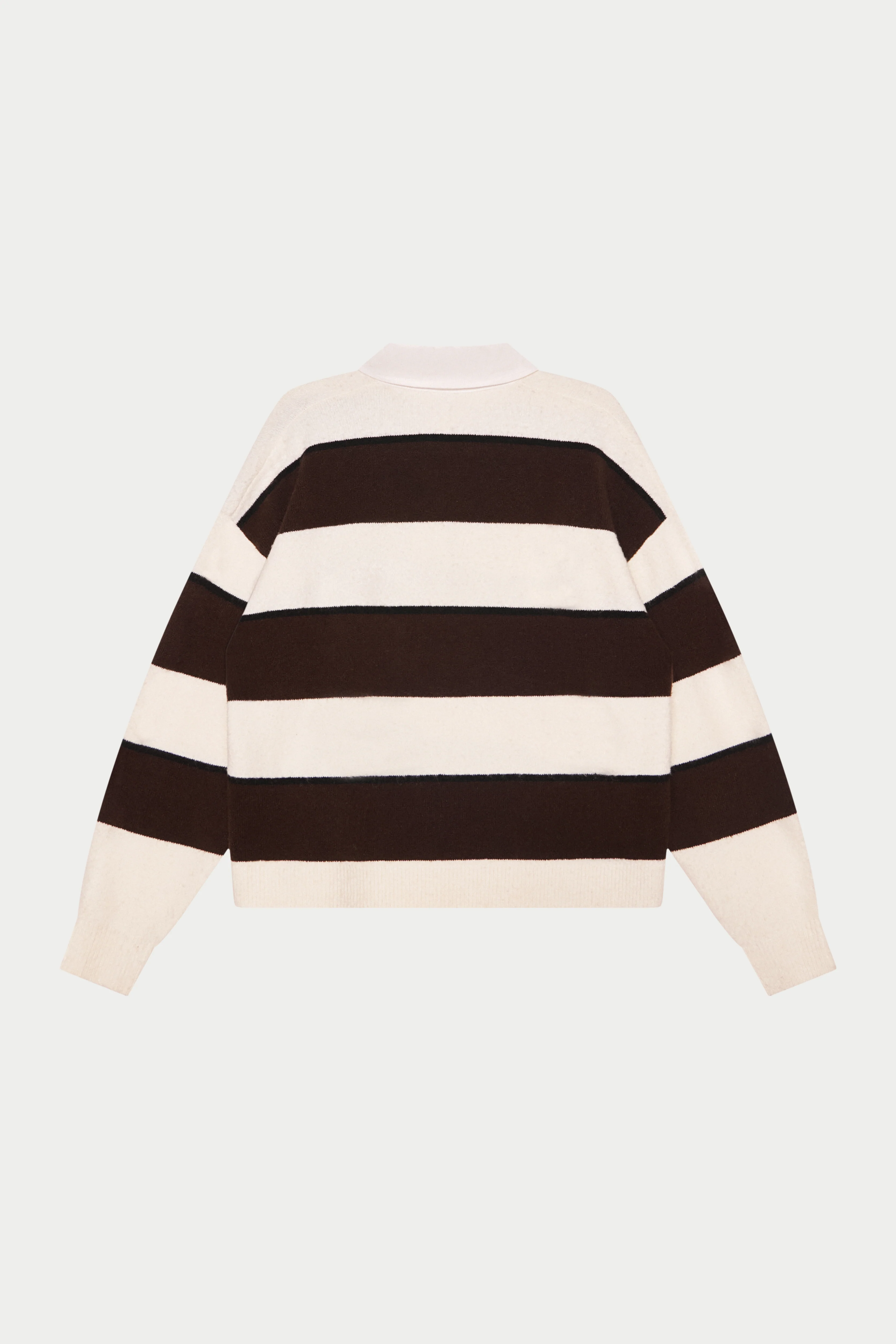 STRIPE CONTRAST COLLAR KNIT CREW - OFF WHITE - Image 10